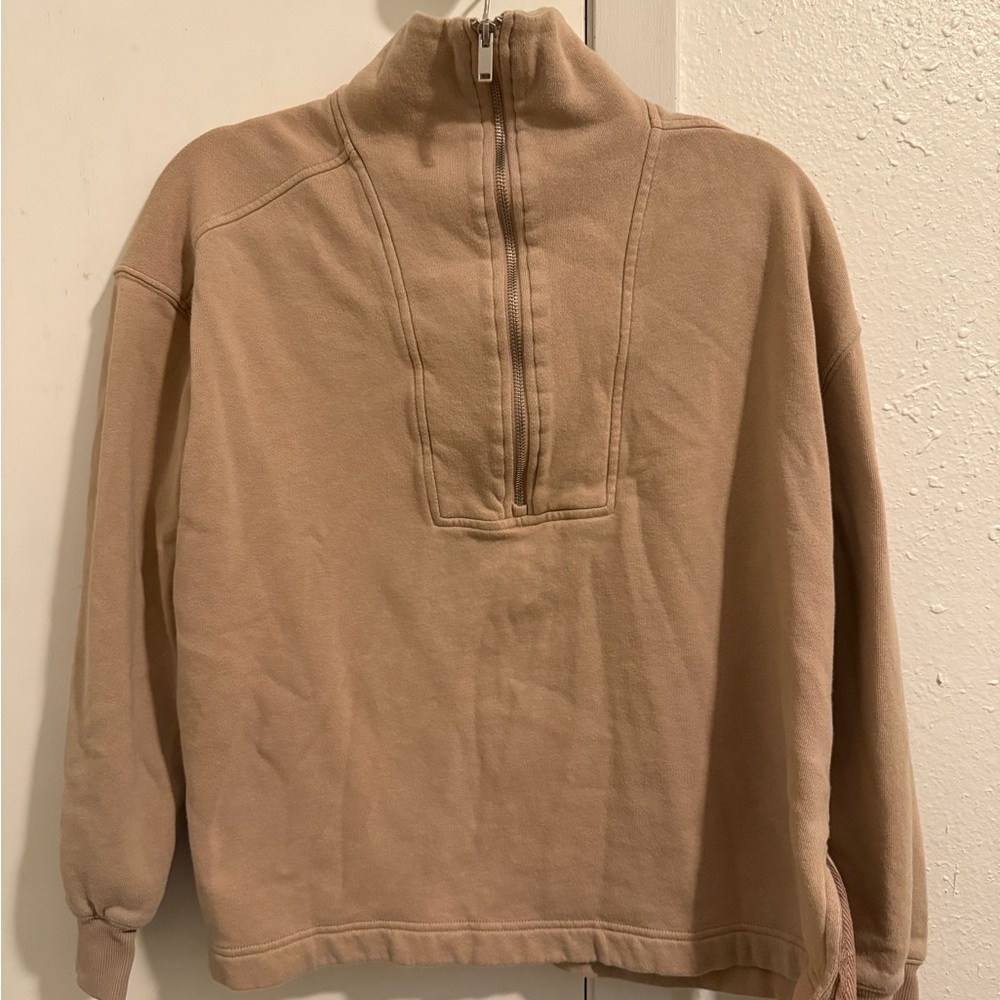 Tan Half-Zip Sweater